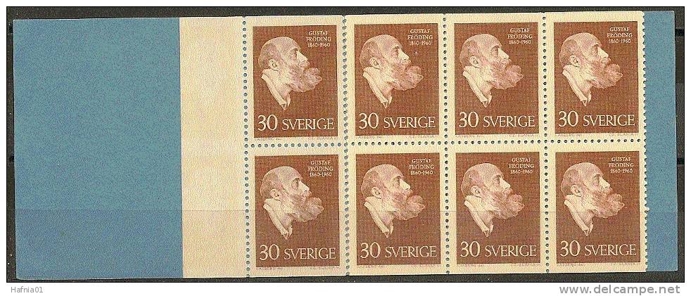 Czeslaw Slania. Sweden 1960. 100 Anniv Gustaf Fröding. Booklet. Michel 461 MNH. - 1951-80