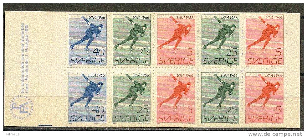 Czeslaw Slania. Sweden 1966. World Champion Ship Iceskaiting.. Booklet. Michel  MH 10 I  MNH. - Neufs