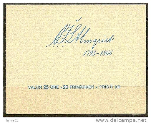 Czeslaw Slania. Sweden 1966. 100 Anniv  Carl J.L. Almqvist. Booklet. Michel  558D MH MNH.  Signed. - 1951-80