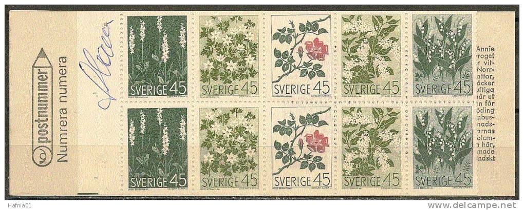 Czeslaw Slania. Sweden 1968. Flora. Booklet.  Michel MH 18 MNH. Signed. - 1951-80