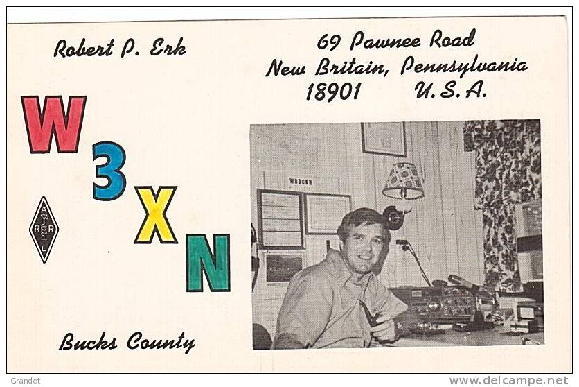 CARTE RADIO QSL - U.S.A.- PENNSYLVANIA - NEW BRITAIN - 1978. - Radio Amateur