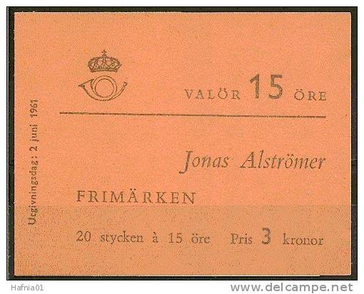 Czeslaw Slania. Sweden 1961. 200 Anniv  Jonas Alströmer. Michel 473 D, Booklet MNH. Signed. - 1951-80