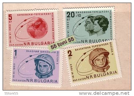 BULGARIA / Bulgarie 1963 Space - Ships Vostok 5 Vostok 6 (Tereshkova, Bykowski)  4v.-MNH - Europe