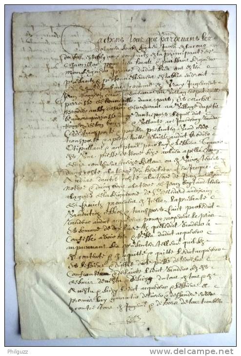 Document  Notarié -  1668  - Acte De Vente - Manuscrits