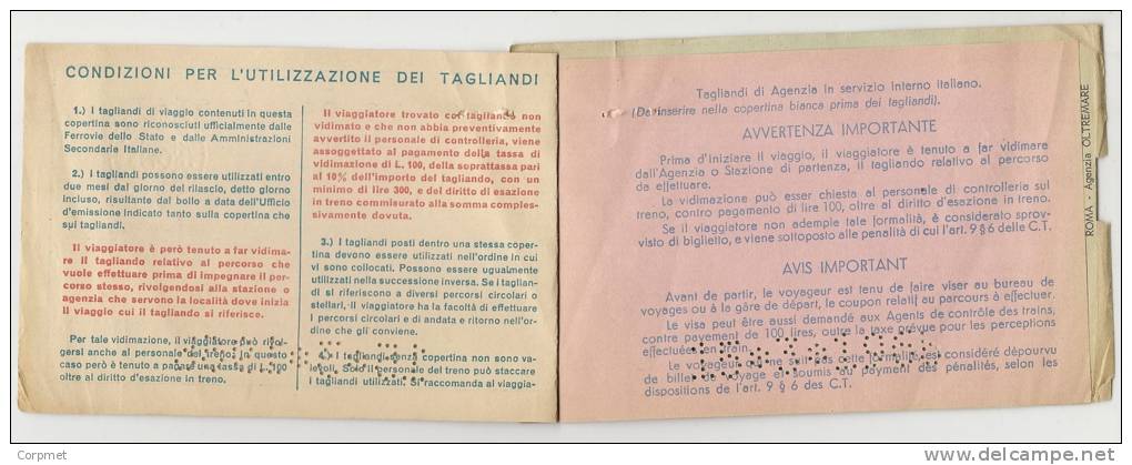 ITALIA - FERROVIE DELLO STATO - 1968  NAPOLI - ROMA O ROMA-NAPOLI - Classe 1 - Europa