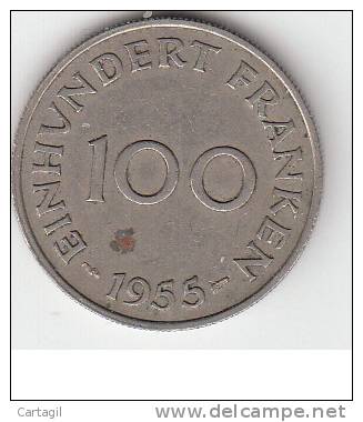 Monnaies - B433.3 - Saarland - 100 Franken (Description ét état Voir Double Scan) - 100 Franchi
