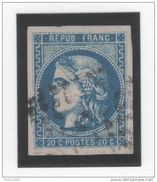 Emission De Bordeaux  N° 46Ba (Bleu-Foncé) Avec Oblitération Losange  TTB - 1870 Bordeaux Printing