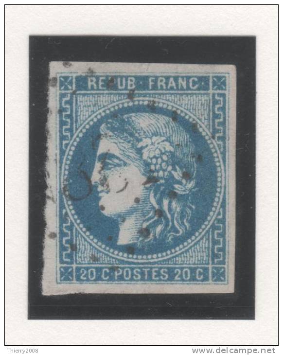Emission De Bordeaux  N° 46Ba (Bleu-Foncé) Avec Oblitération Losange  TTB - 1870 Bordeaux Printing