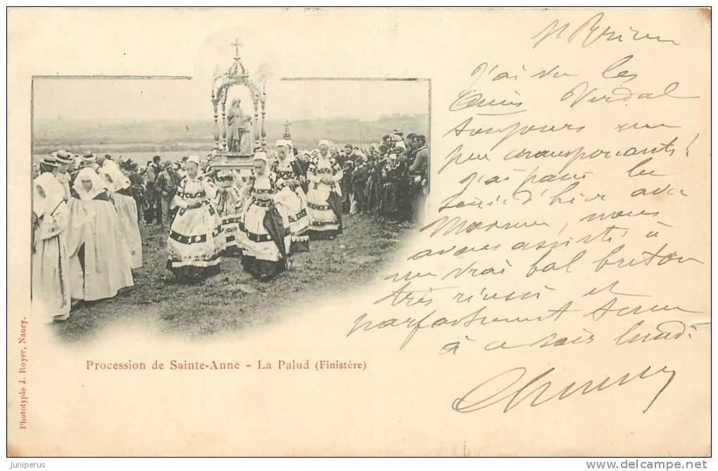 PROCESSION DE SAITE ANNE - LA PALUD . CPA ANIMEE . 1901 . - Other & Unclassified