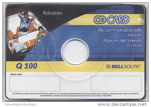 Lote TTE28, Guatemala, Tarjeta Telefonica, Phone Card, Bell South, CD, Rabanes, Very Rare - Guatemala