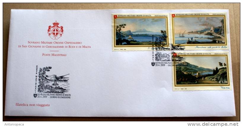 SMOM 2009 -   FDC ANTICHE VEDUTE 5^  EMISSIONE COMPLETE SET   LIMITED EDITION - Sovrano Militare Ordine Di Malta