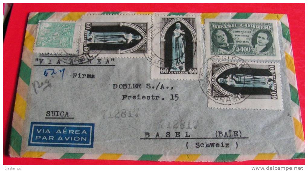 ==BRASIL 1950 AIR MAIL BRIEF NACH BASEL - Storia Postale