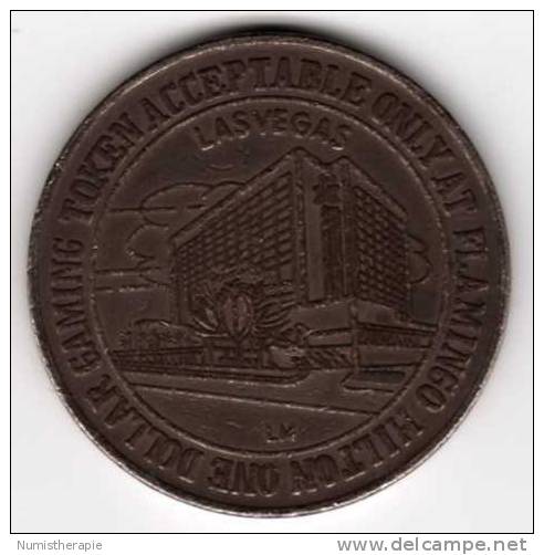 Flamingo Hilton Las Vegas : 1 Dollar Casino Slot Machine Gaming Token 1993 - Casino