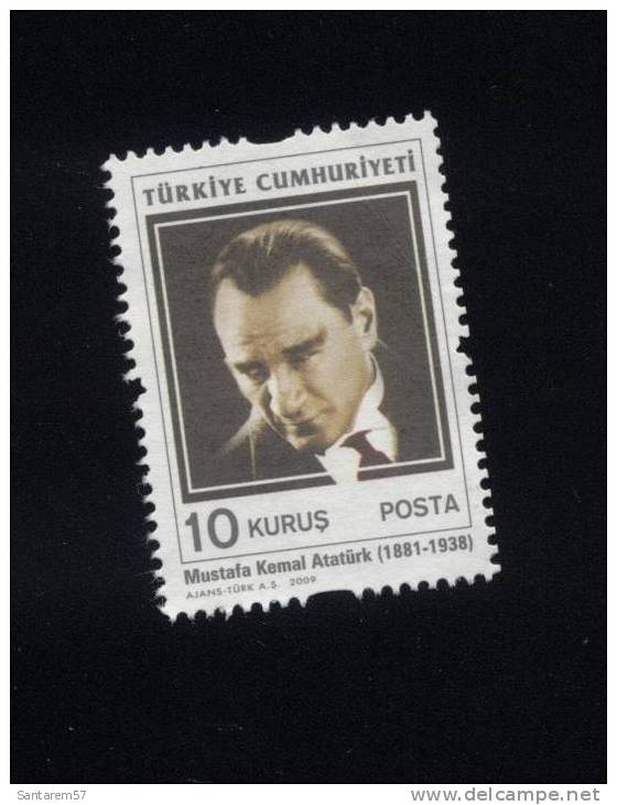 Timbre Stamp Mustafa Kemal Atatürk 10 Kurus TURQUIE 2009 WNS N° TR041.09 - Usati
