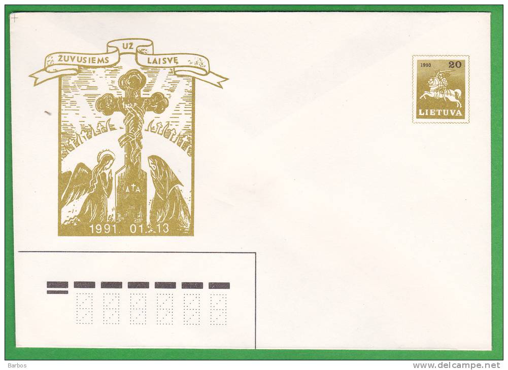 Lithuania ; 1990  ;  Pre-paid Envelope - Lithuania