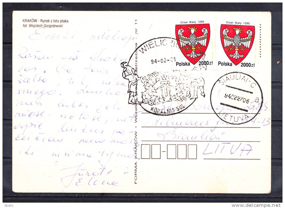 Poland Postal Card Krakow Wielichka Used 1994 - Gebraucht