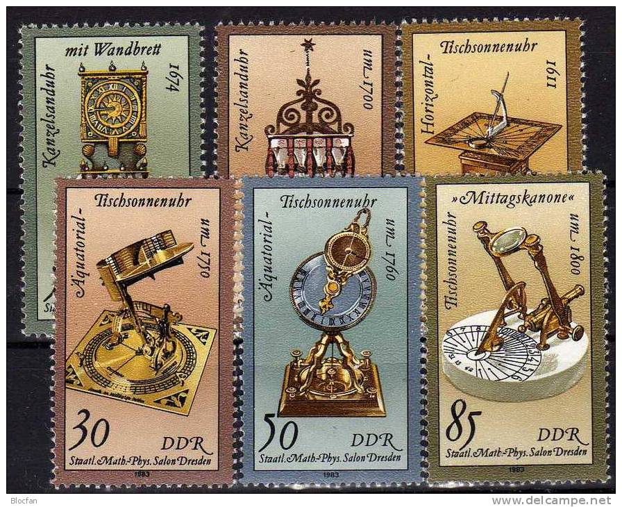 Sonnenuhren 1983 DDR 2796/1 ** 4€ Uhren Im Museum Zwinger In Dresden Von König August Der Starke Clock Set Of Germany - Unused Stamps