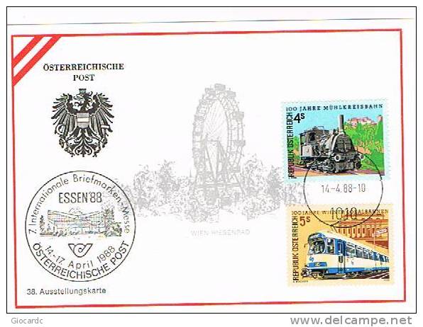 AUSTRIA - STORIA POSTALE -  1988 ESSEN 88 CON ANNULLO  WIEN 14.4.88 -   RIF. 400 - Covers & Documents