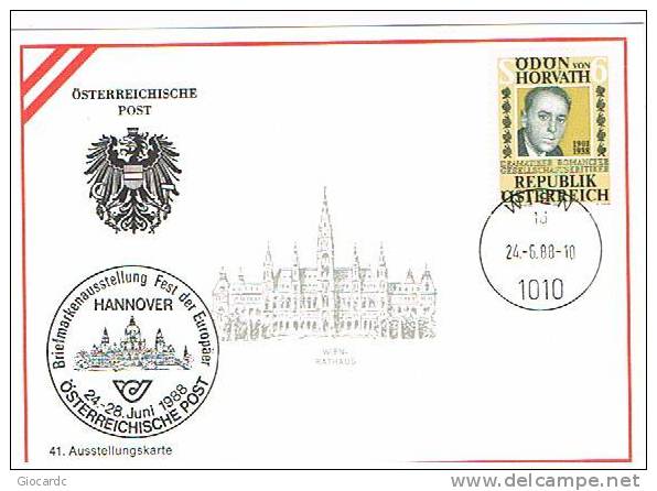 AUSTRIA - STORIA POSTALE -  1988 HANNOVER 88 CON ANNULLO  WIEN 24.6.88 -   RIF. 401 - Covers & Documents