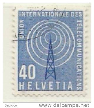 P140.-. SWITZERLAND / SUIZA  .-.  1958 .-. MI # : 4.-. USED.-. UIT / ITU .-. INTERNATIONAL TELECOMMUNICATIONS UNION - Oficial