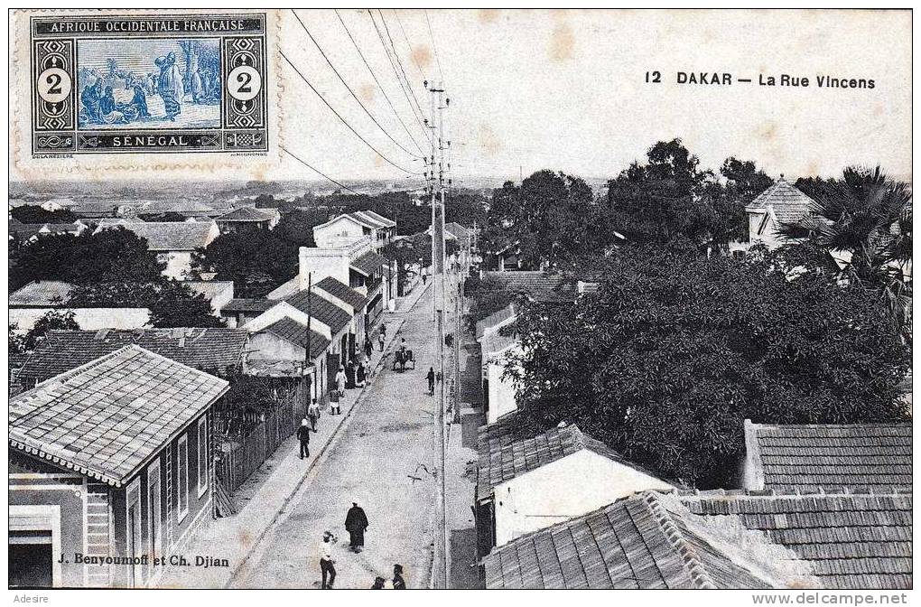 1905, DAKAR - La Rue Vincens, Karte Frankiert Aber Nicht Gelaufen, Um 1905 - Senegal