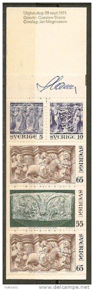 Czeslaw Slania. Sweden 1971. Stone Art From Gotland. Booklet.  Michel MH 28 MNH.  Signed. - 1951-80