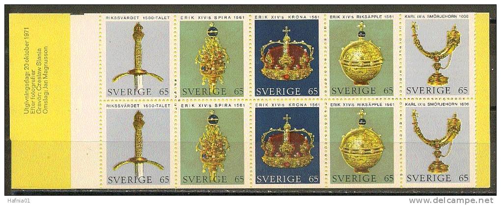 Czeslaw Slania. Sweden 1971. Swedish Crown Regalia. Booklet.  Michel MH 29 MNH. - 1951-80