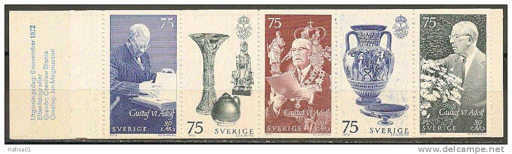 Czeslaw Slania. Sweden 1972. 90 Anniv King Gustaf VI Adolf. Booklet.  Michel  MH 38  MNH. - 1951-80
