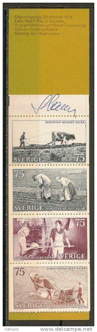 Czeslaw Slania. Sweden 1973. 100 Anniv Nordic Museum. Booklet.  Michel  MH 41  MNH.  Signed. - 1951-80
