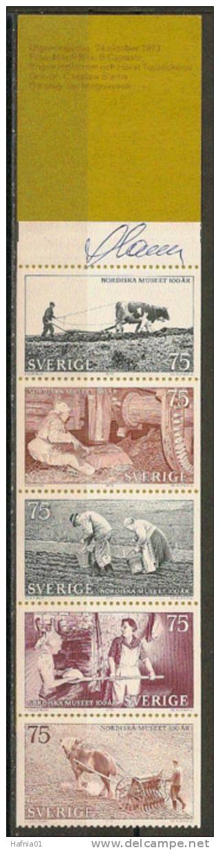 Czeslaw Slania. Sweden 1973. 100 Anniv Nordic Museum. Booklet.  Michel  MH 41  MNH.  Signed. - 1951-80