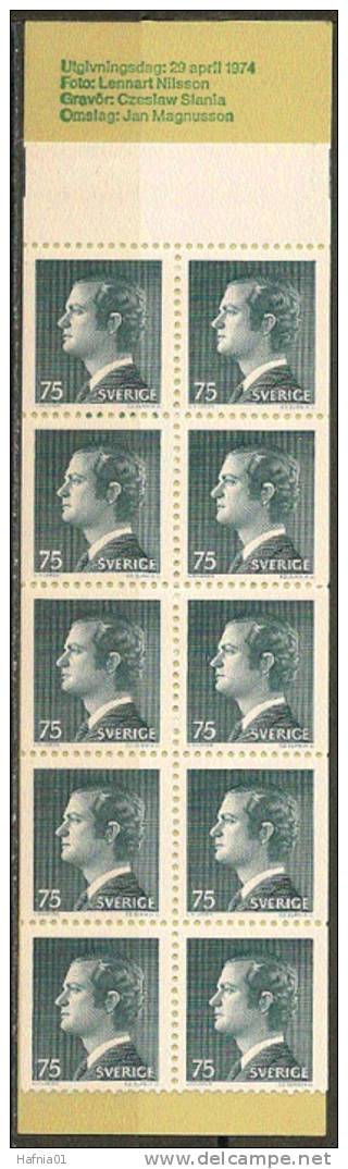 Czeslaw Slania. Sweden 1974. King Carl XVI Gustaf. Booklet. Michel 850 D, MH  MNH. - 1951-80