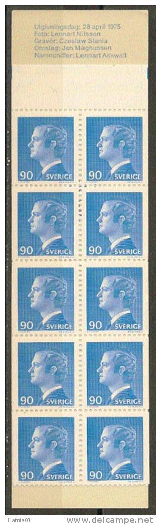 Czeslaw Slania. Sweden 1975. King Carl XVI Gustaf. Booklet. Michel 901 D, MH   MNH. - 1951-80
