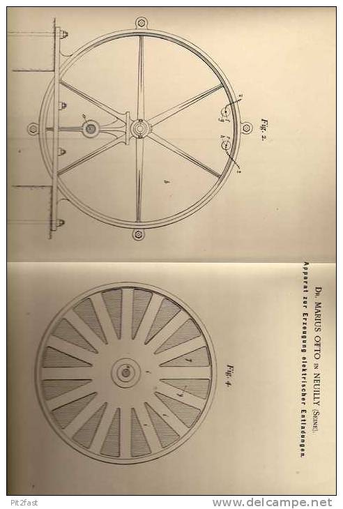 Original Patentschrift - Dr. M. Otto In Neuilly , Seine , 1899 , Apparat Für Elektrische Entladungen !!! - Machines