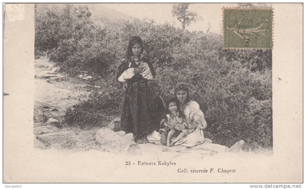 CPA  ALGERIE   ENFANTS KABYLES     1918 - Niños