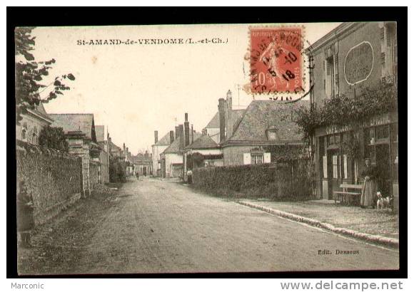 41 - SAINT AMAND De VENDOME -  Entrée Du Village, Grande Rue Avec Café - Saint Amand Longpre