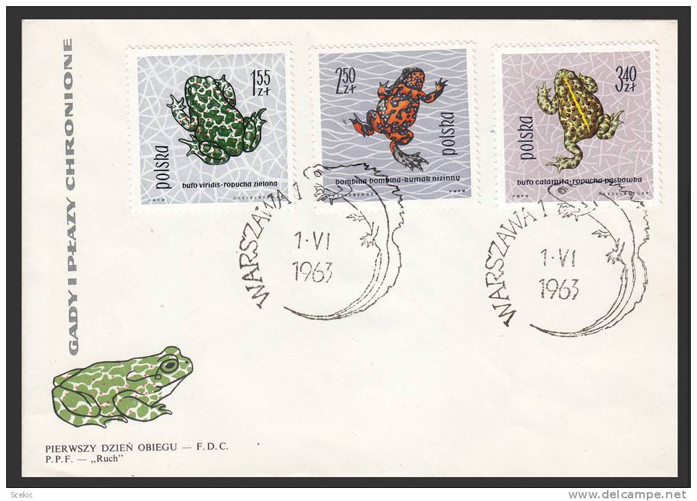 POLAND FROG ON STAMPS FDC COVER 1963 - D22831 - FDC