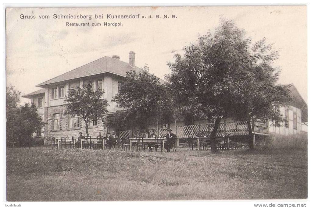 Schmiedsberg B Kunnersdorf Restaurant Zum Nordpol Kunratice U Cvikova Liberec Post Österreich  5.4.1911 - Boehmen Und Maehren