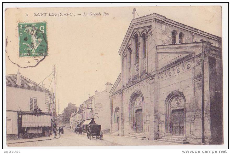 Carte Postale Ancienne Saint-Leu (95)  La Grande Rue  Attelage - Saint Leu La Foret