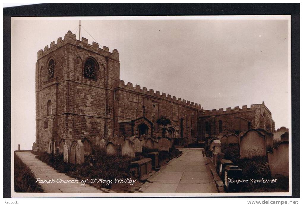RB 864 - 1939 Real Photo Postcard - Parish Church Of St Mary Whitby Yorkshire - Graveyard - Whitby