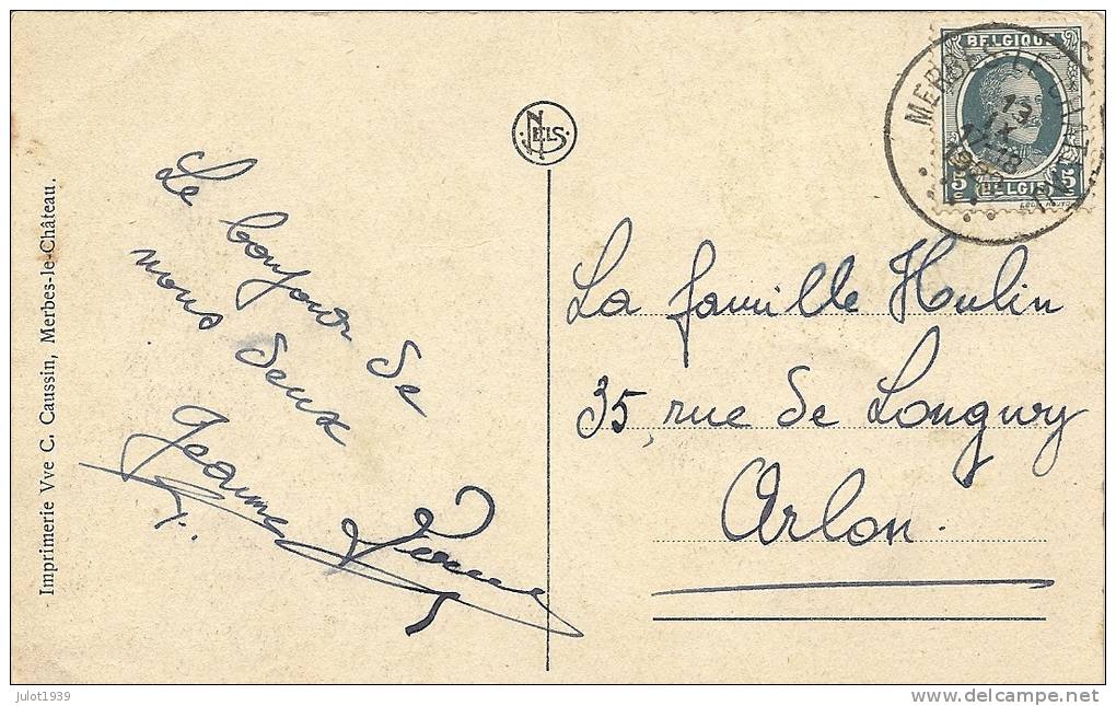 MERBES - LE - CHATEAU ..-- Panorama .1929 Vers ARLON ( Famille Hulin ) . Voir Verso . - Merbes-le-Château