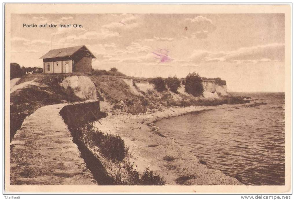 Partie Auf Der Insel Oie Greifswald Stempel Seemannsheim 1.7.1927 Gelaufen - Greifswald