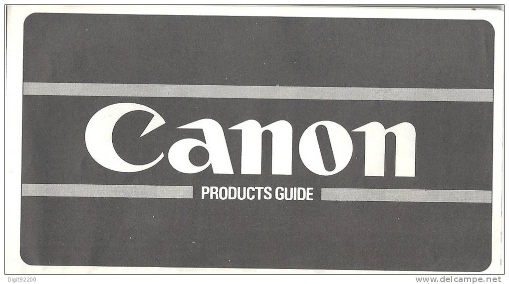 Catalogue CANON - Appareils Photos Et Accessoires - ANGLAIS - \´70 - Matériel & Accessoires