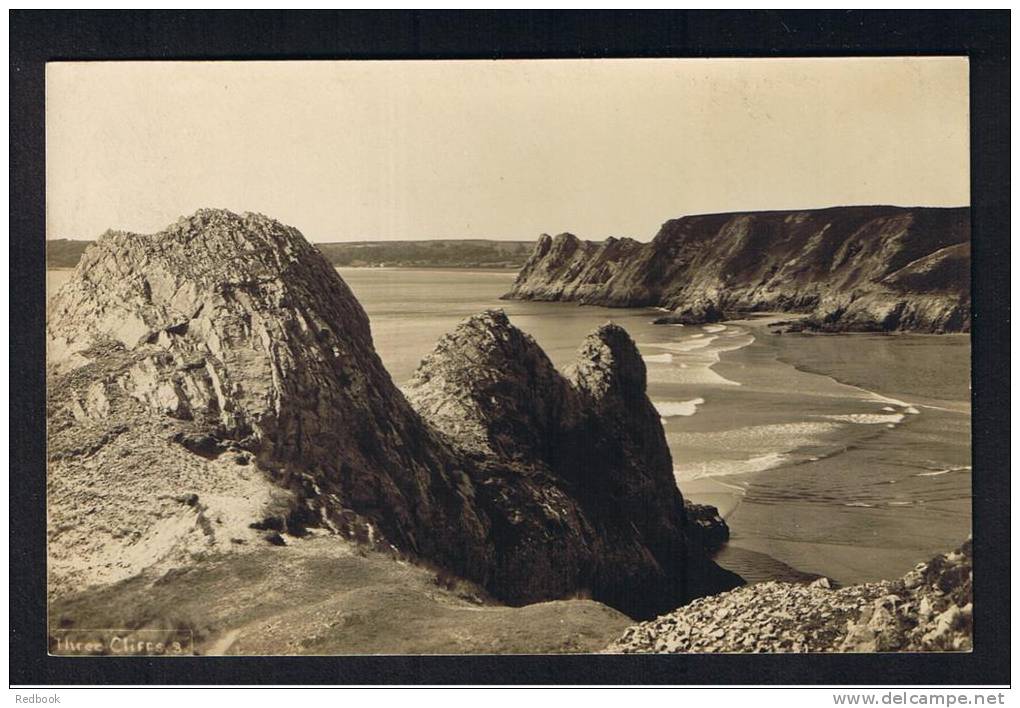 RB 865 - Early Real Photo Postcard - Three Cliffs Glamorgan Wales - Gower Peninsula - Glamorgan