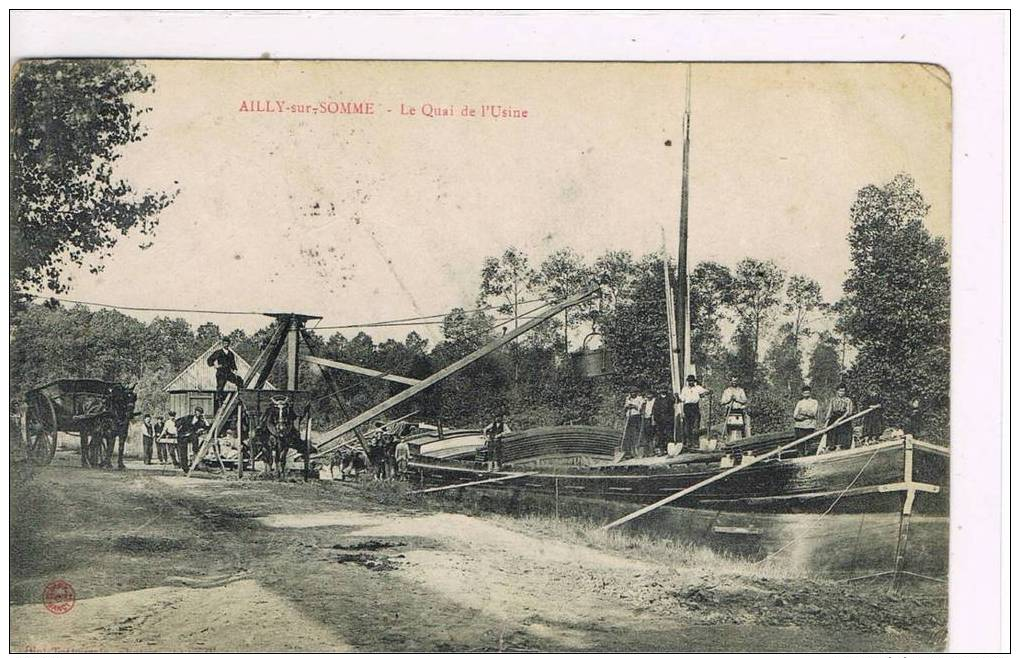 12089  Ailly-sur-Somme -- Le Quai De L´Usine (attelage, Péniche) Superbe - Ailly Le Haut Clocher