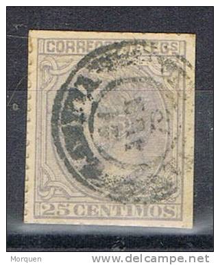 Sello 25 Centimos Alfonso XII 1879, Fechador GANDIA (Valencia) Num 204 º - Used Stamps