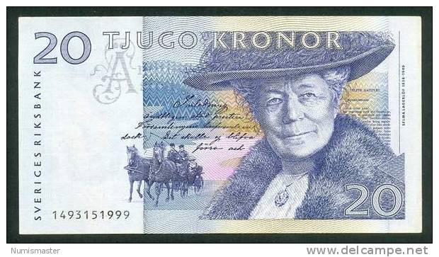 SWEDEN , 20 KRONOR ND (1991) , P-61a , AUNC - Sweden