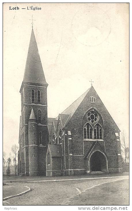 LOTH : L'Eglise - Edit. Fr. Essemaecker-Louckx - Cachet De La Poste 1923 - Beersel