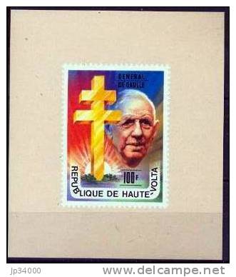 HAUTE VOLTA: De GAULLE  (Yvert N° 413 Epreuve De Luxe ( De Luxe Sheet ) Neuf ** (** MNH) - De Gaulle (General)