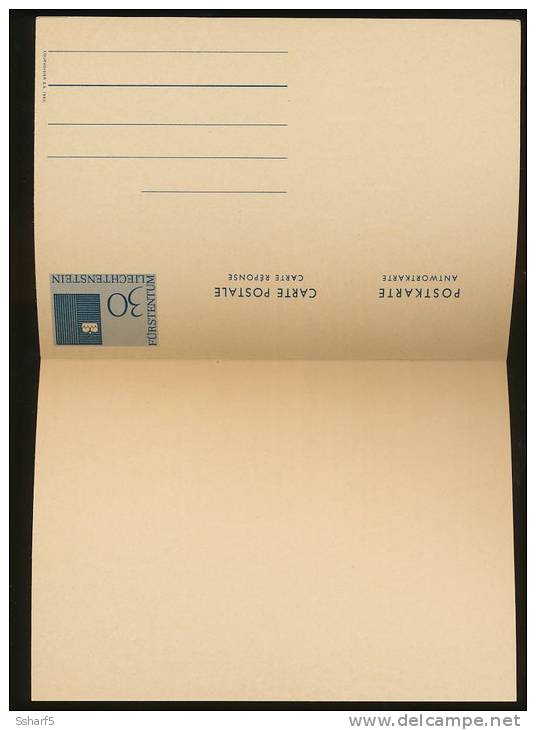 POSTKARTE Mit Bezahlter Antwort 30 + 30 Liechtenstein - Stamped Stationery