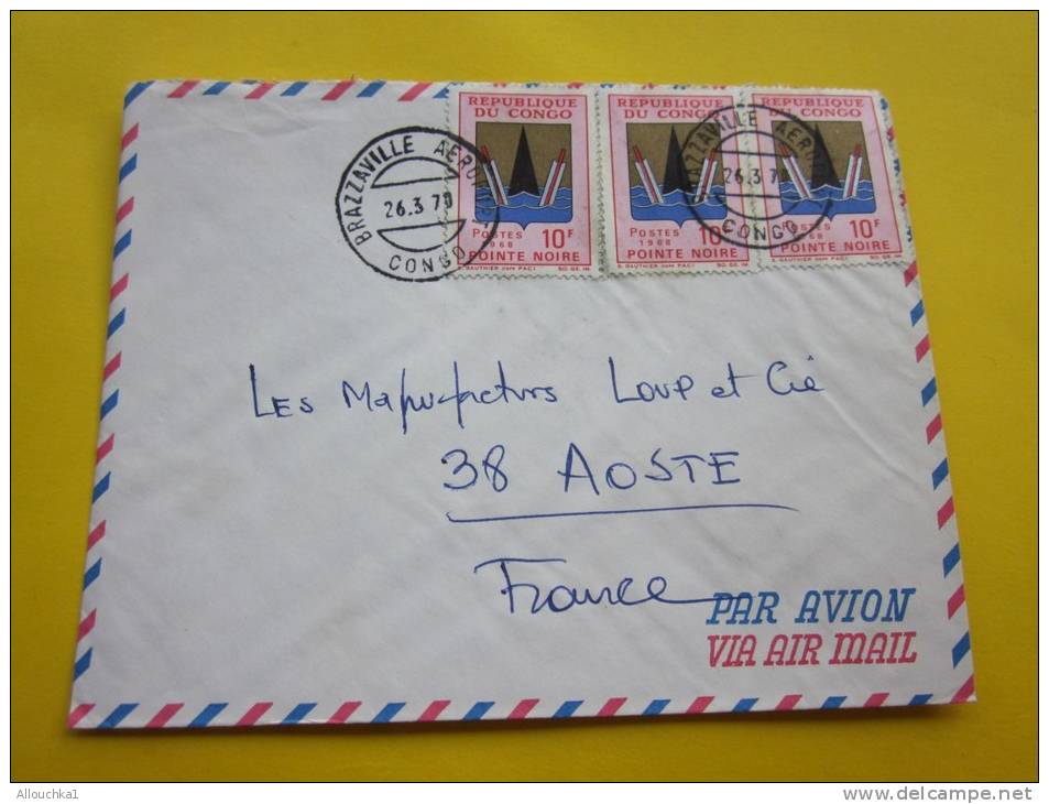 Brazzaville Lettre De La République Du Congo En Afrique Pour Aoste 38 France ( Juste Après Indépendance ) - Gebraucht